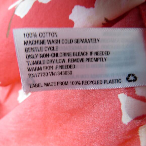 Universal Thread Coral Pink Floral Print Puff Sleeve Mini Dress Medium - Picture 5 of 5